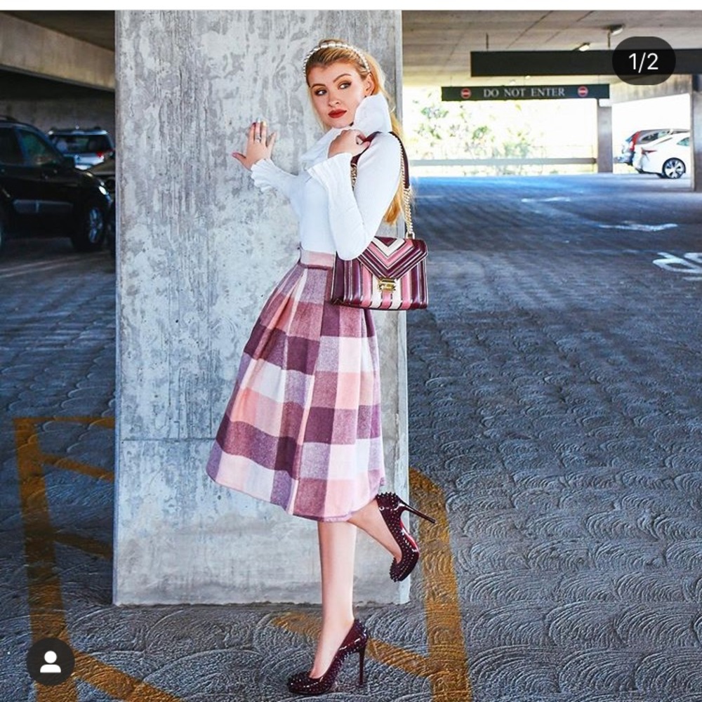 Plaid Lined Fall skirt. Small EUC